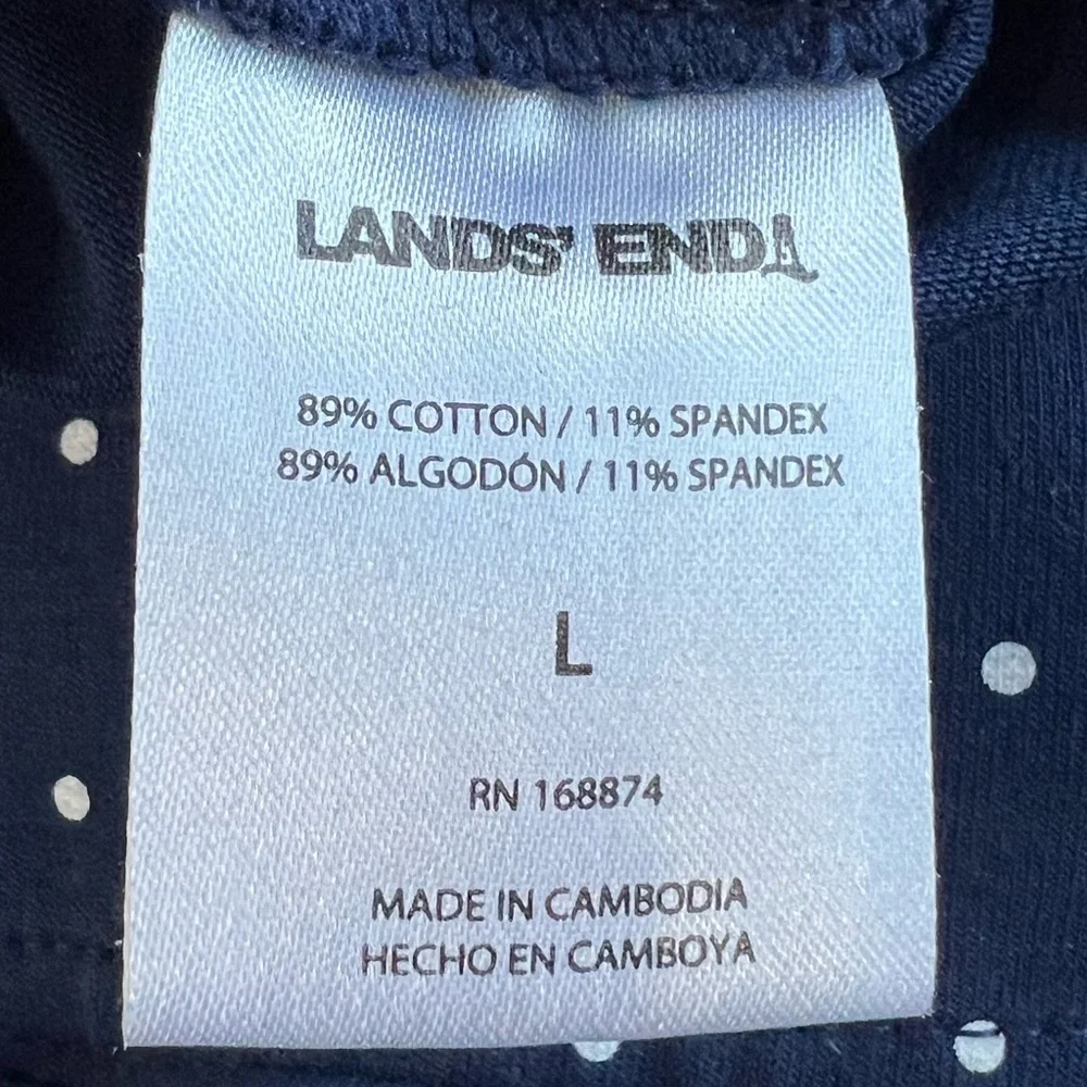 NWOT LANDS END Shore Knit Capri Pants Stretch Waist Pull On Womens Large - Picture 7 of 7